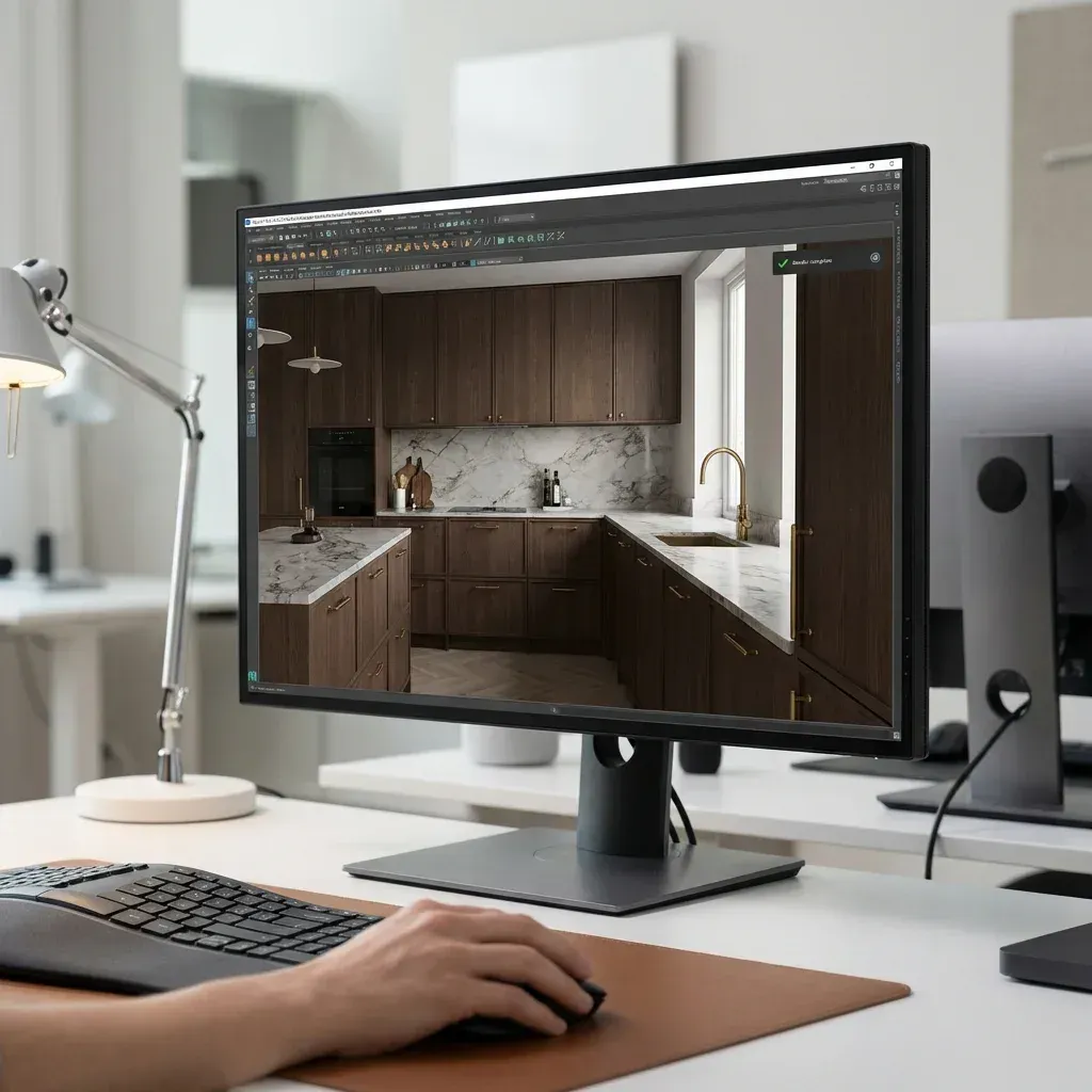 3D cabinet design rendering